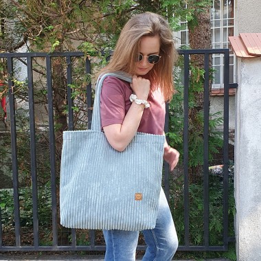 Torba Shopper Sztruks Mięta