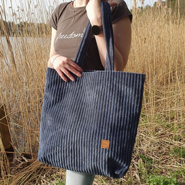Torba Shopper Sztruks Granat